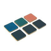 Wooden Tea Coasters Set Of 6, Mango Wood | Reversible Coaster Set - Coasters For Cups Set | Coasters For Glasses - Coasters For Cups | Wood Coaster Set - Square Wood Coaster Set